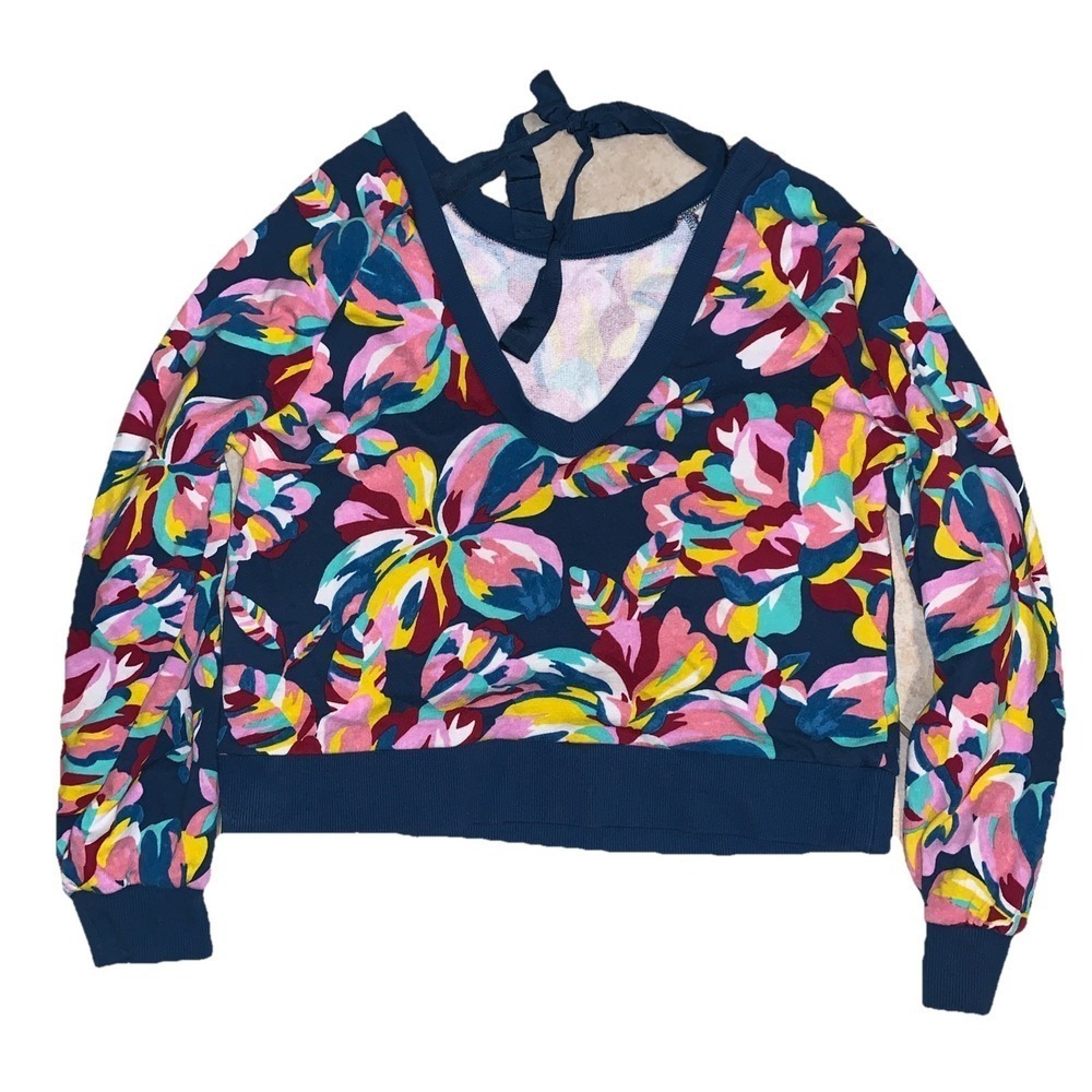 The Get Women Sweater Whit multicolored floral print Size M 0063 Cotton - Picture 2 of 4